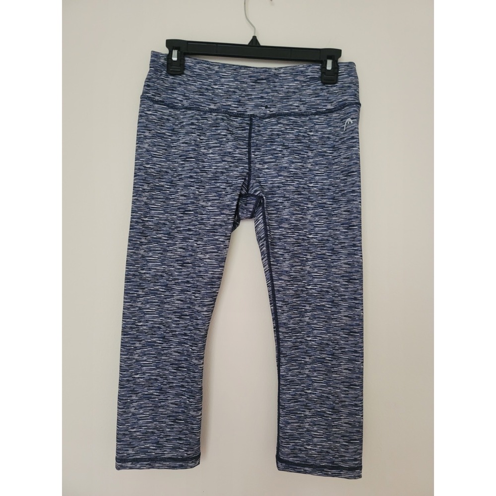 Head Women's M Grey Blue Marl Cropped Leggings W/coin pocket Athleisure Workout